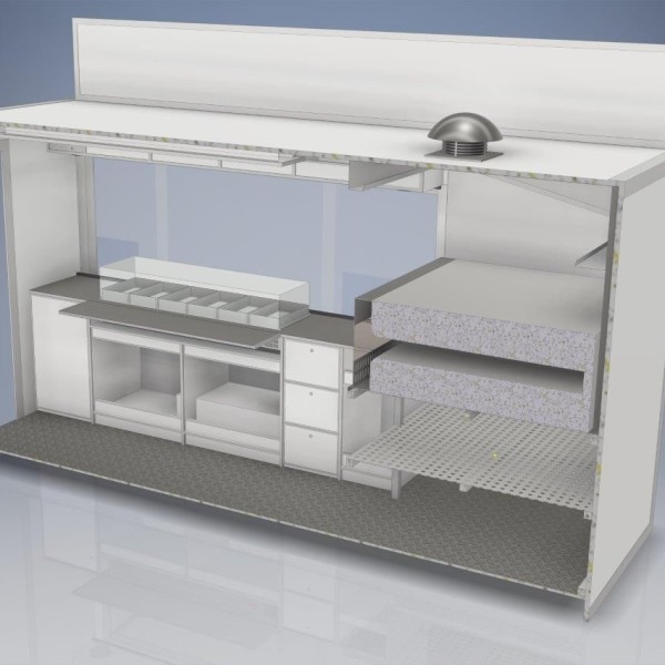 Samochód gastronomiczny do sprzedaży pizzy